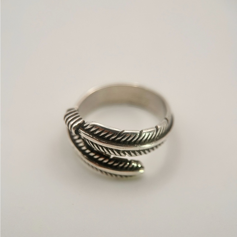 FP Folded Feather Silver Ring